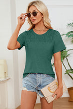 Load image into Gallery viewer, Ruched Round Neck Short Sleeve T-Shirt