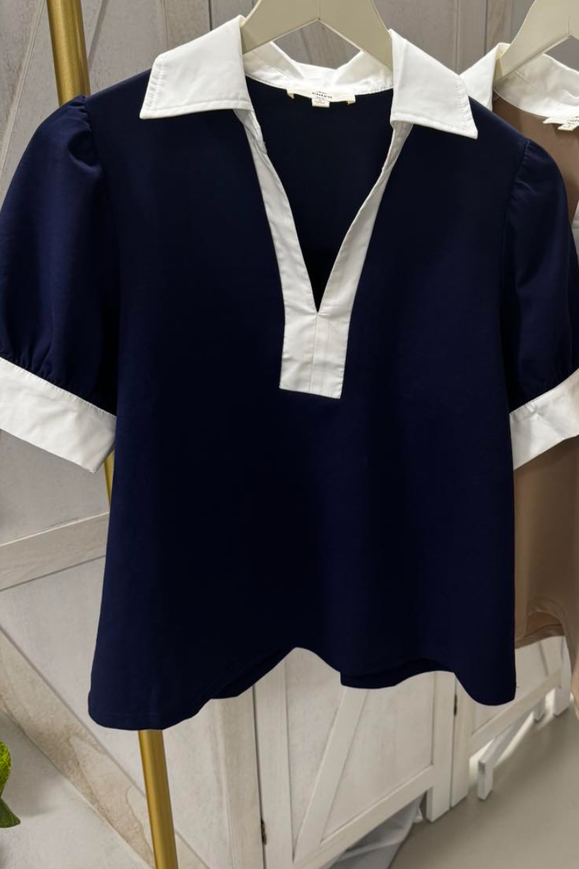 *Sale*Entro Top - Dark Navy