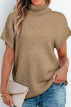 Load image into Gallery viewer, Solid Color Turtleneck Short Sleeve Sweater