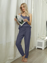 Load image into Gallery viewer, Fuzzy V-Neck Cami and Pants Lounge Set