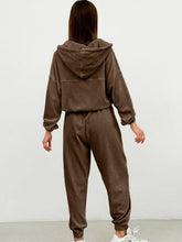 Load image into Gallery viewer, Half Zip Drawstring Hoodie and Pants Set