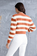 Load image into Gallery viewer, Striped Button Up Cropped Cardigan