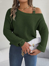 Load image into Gallery viewer, Asymmetrical Neck Long Sleeve Sweater