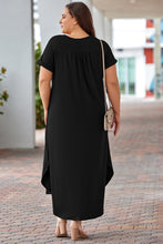 Load image into Gallery viewer, Plus Size V-Neck Short Sleeve Maxi Dress