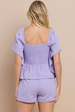 Load image into Gallery viewer, CP9916-Peplum Style Romper: LAVENDER / L