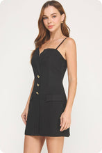 Load image into Gallery viewer, Tailored Button Front Lapel Mini Dress