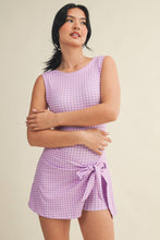 Load image into Gallery viewer, Gingham Print Sleeveless Wrap Tie Front Dress