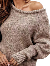 Load image into Gallery viewer, One Shoulder Long Sleeve Sweater