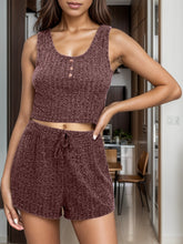 Load image into Gallery viewer, Scoop Neck Top and Shorts Lounge Set