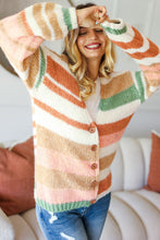 Load image into Gallery viewer, Haptics Full Size Button Down Striped Sweater Cardigan