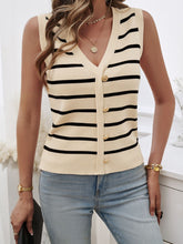 Load image into Gallery viewer, Devine Striped V-Neck Knit Tank