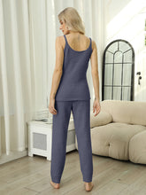 Load image into Gallery viewer, Fuzzy V-Neck Cami and Pants Lounge Set