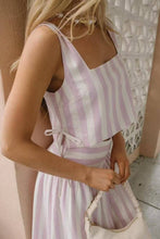 Load image into Gallery viewer, STRIPED MIDI A-LINE VACATION SKIRT SET