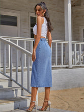 Load image into Gallery viewer, Button Down Denim Skirt