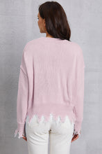 Load image into Gallery viewer, Lip Fringe Round Neck Sweater