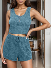 Load image into Gallery viewer, Scoop Neck Top and Shorts Lounge Set