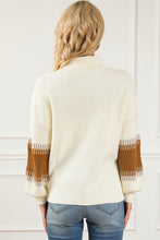 Load image into Gallery viewer, Contrast Turtleneck Long Sleeve Sweater