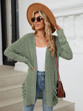 Load image into Gallery viewer, Pocketed Open Front Long Sleeve Cardigan