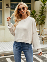 Load image into Gallery viewer, Round Neck Lantern Sleeve Sweater