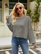 Load image into Gallery viewer, Round Neck Lantern Sleeve Sweater