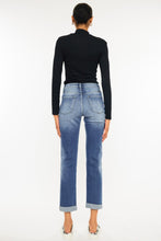 Load image into Gallery viewer, Kancan High Waist Distressed Hem Detail Cropped Straight Jeans