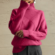 Load image into Gallery viewer, Geometric Turtleneck Long Sleeve Sweater