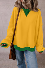 Load image into Gallery viewer, Contrast Round Neck Long Sleeve Sweatshirt