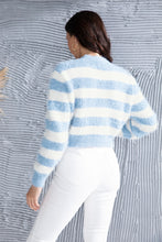 Load image into Gallery viewer, Striped Button Up Cropped Cardigan