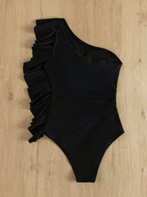 Load image into Gallery viewer, Ruffled Single Shoulder One-Piece Swimwear