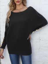 Load image into Gallery viewer, Full Size Boat Neck Long Sleeve Sweater