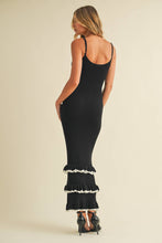 Load image into Gallery viewer, CONTRAST RUFFLED BOTTOM HEM SLEEVELESS KNIT MAXI