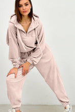 Load image into Gallery viewer, Half Zip Drawstring Hoodie and Pants Set