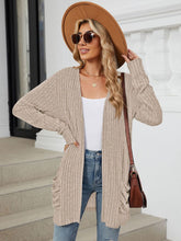 Load image into Gallery viewer, Pocketed Open Front Long Sleeve Cardigan