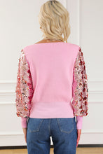 Load image into Gallery viewer, Sequin Long Sleeve V-Neck Sweater