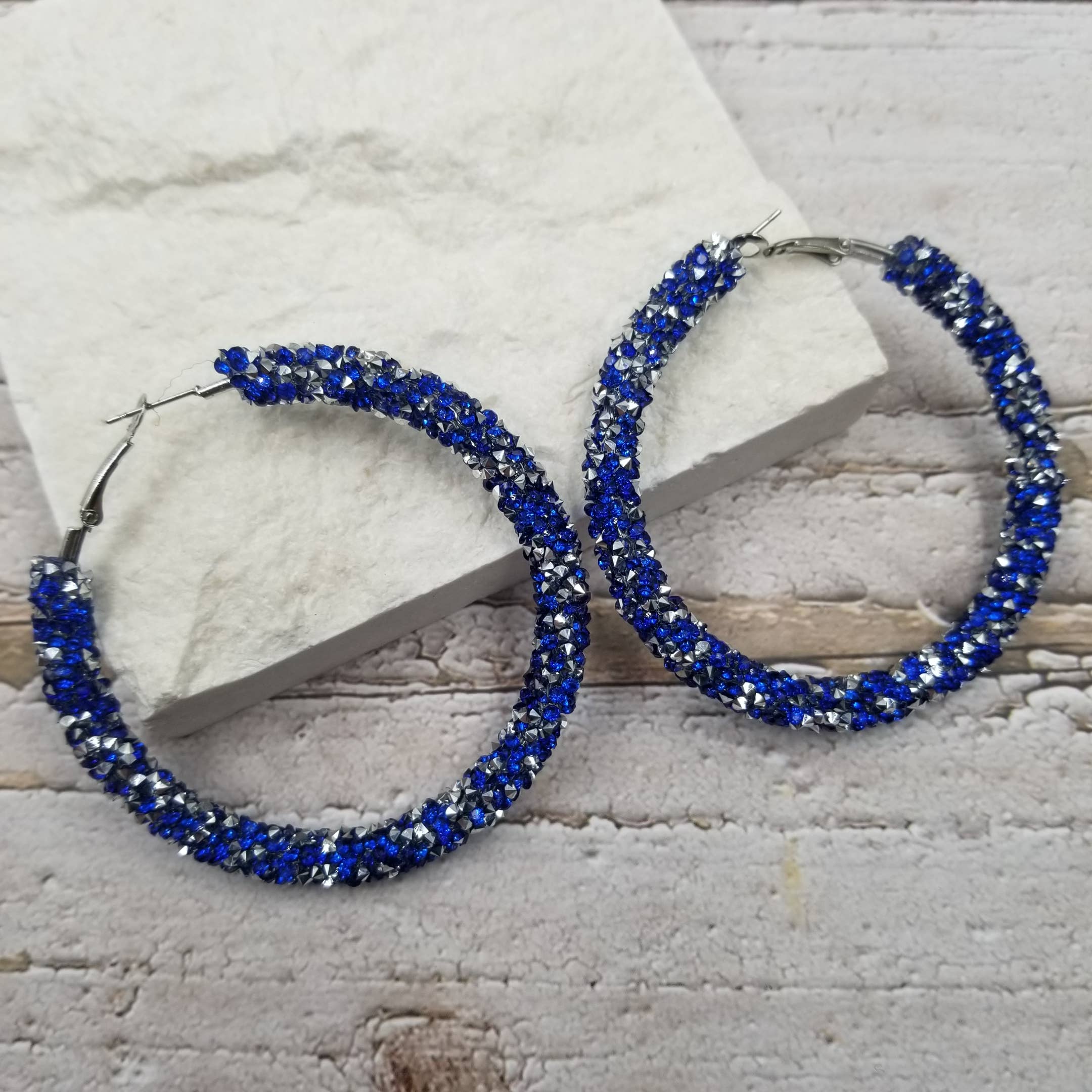 Glitter Diamond Hoop Earrings