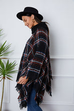 Load image into Gallery viewer, Turtleneck Plaid Raw Hem Sweater