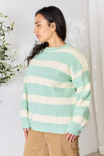 Load image into Gallery viewer, Sew In Love Full Size Contrast Striped Round Neck Sweater