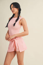 Load image into Gallery viewer, Gingham Print Sleeveless Wrap Tie Front Dress