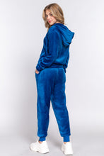 Load image into Gallery viewer, ACTIVE BASIC Faux Fur Zip Up Long Sleeve Hoodie and Joggers Set