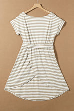 Load image into Gallery viewer, Tied Striped Cap Sleeve Dress
