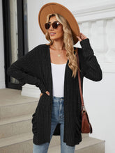 Load image into Gallery viewer, Pocketed Open Front Long Sleeve Cardigan