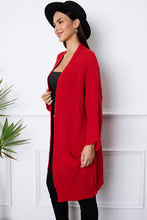 Load image into Gallery viewer, Open Front Long Sleeve Longline Cardigan with Pockets