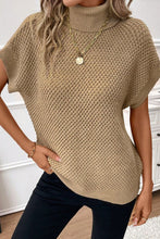 Load image into Gallery viewer, Solid Color Turtleneck Short Sleeve Sweater