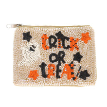 Load image into Gallery viewer, Trick or Treat Ghost Halloween Beaded Coin Bag