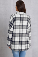 Load image into Gallery viewer, Plaid Button Up Dropped Shoulder Outerwear