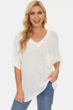 Load image into Gallery viewer, Pocketed V-Neck Half Sleeve Knit Top