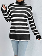 Load image into Gallery viewer, Striped Turtleneck Long Sleeve Sweater