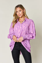 Load image into Gallery viewer, Double Take Full Size Printed Smocked Long Sleeve Blouse