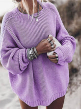 Load image into Gallery viewer, Round Neck Drop Shoulder Sweater