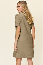 Load image into Gallery viewer, Double Take Full Size Texture Collared Neck Short Sleeve Dress